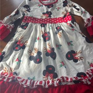 Festive Holiday Dress with Reindeer Print